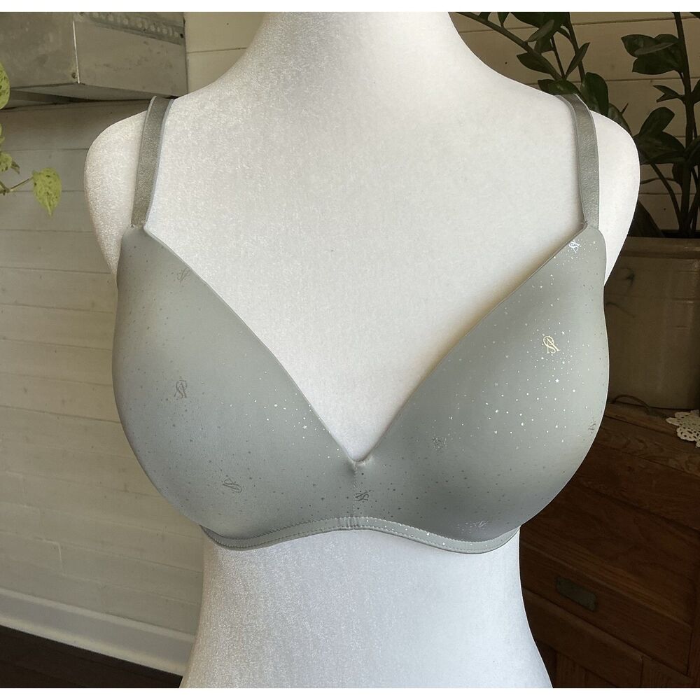 Victoria's Secret Sexy Tee Smooth Gray Star Padded Push Up Wireless Bra 34DD